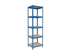Regál 1800x400x400 mm lakovaný 5-policový, nosnost 875 kg - modrý - 5ks