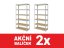 Regál 2200x1200x500 mm zinkovaný 6-policový, nosnost 1050 kg - 2ks