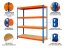 Regál 1680x1600x600 mm profesionální 4-policový, nosnost 1600 kg - modro-oranžový