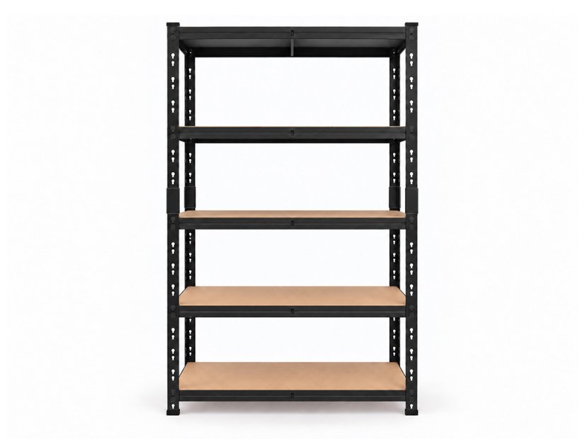 Polcrendszer 1800x900x400 mm festett 5 polcos, teherbírás 1000 kg - fekete