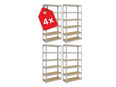 Regál 2200x1000x400 mm pozinkovaný 6-policový, nosnosť 1050 kg - 4ks