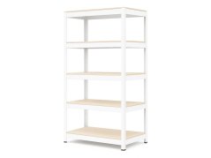 Regál 1800x900x400 mm lakovaný 5-policový, nosnost 875 kg - bílý