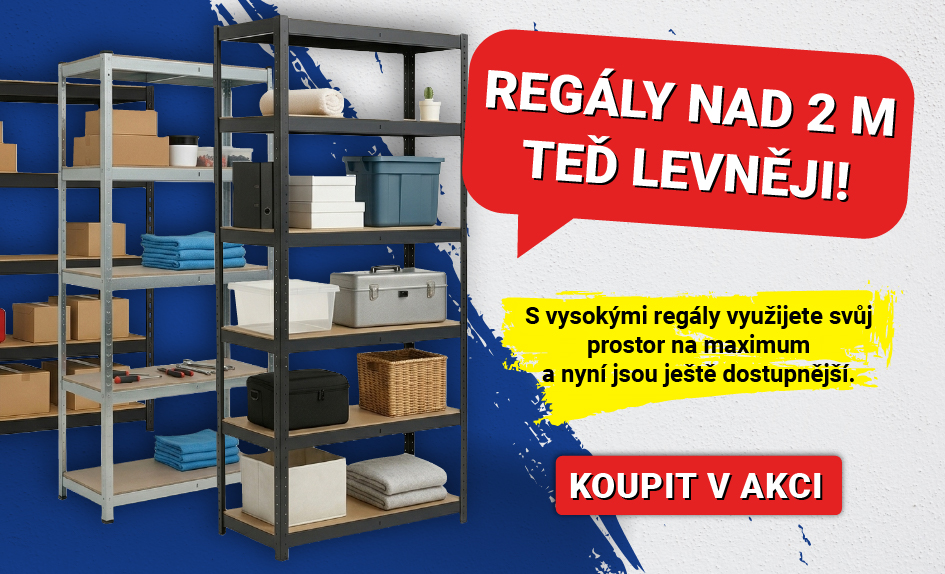 Dvoumetrové regály – využijte výšku naplno