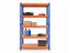 Polcrendszer 1800x900x400 mm festett 5 polcos, teherbírás 1000 kg - kék-narancs