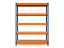 Regál 2000x900x500 mm lakovaný 5-policový, nosnost 1000 kg - modro-oranžový