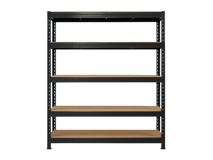 Regál 3120x1600x500 mm profesionální 5-policový, nosnost 2000 kg - černý - 5ks