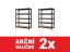 Regál 2160x1200x500 mm profesionální 5-policový, nosnost 2000 kg - černý - 2ks