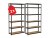 Regál 2200x1200x500 mm lakovaný 6-policový, nosnosť 1050 kg - čierny - 2ks