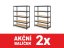 Regál 1600x800x400 mm lakovaný 5-policový, nosnost 1000 kg, RIVET - černý - 2ks