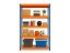 Regál 2000x900x500 mm lakovaný 5-policový, nosnost 1000 kg - modro-oranžový