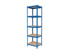 Regál 1800x400x400 mm lakovaný 5-policový, nosnost 875 kg - modrý