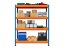 Regál 1800x1600x500 mm profesionální 4-policový, nosnost 1600 kg - modro-oranžový