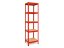 Regál 1800x400x400 mm lakovaný 5-policový, nosnost 875 kg - červený - 5ks