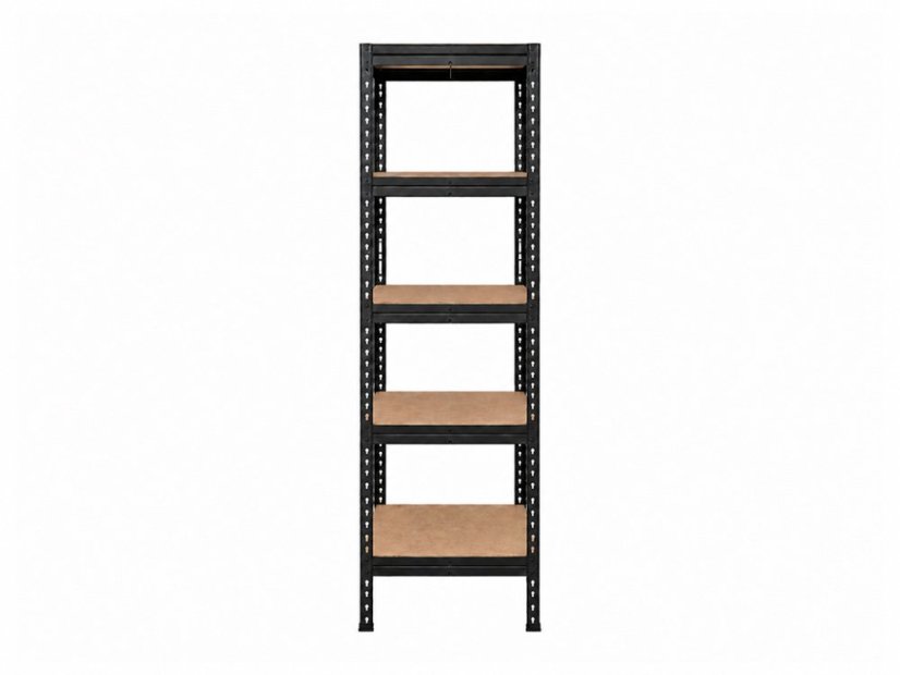 Regál 1830x400x400 mm lakovaný 5-policový, nosnost 1000 kg, RIVET - černý