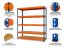 Regál 2000x900x500 mm lakovaný 5-policový, nosnost 1000 kg - modro-oranžový