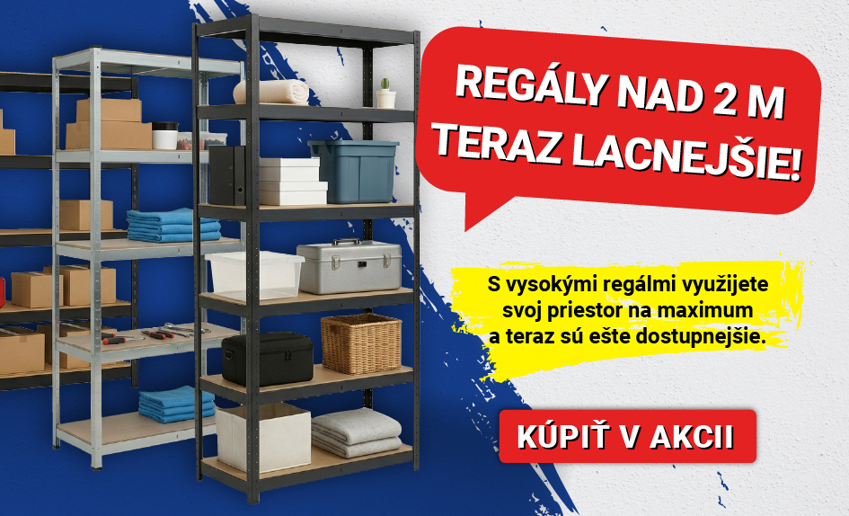 Dvojmetrové regály – využite výšku naplno
