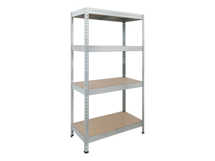 Regál 1500x700x300 mm zinkovaný 4-policový, nosnost 800 kg, RIVET