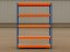 Regál 2500x1600x500 mm profesionální 5-policový, nosnost 2000 kg - modro-oranžový