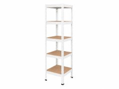 Regál 1830x400x400 mm lakovaný 5-policový, nosnost 1000 kg, RIVET - bílý
