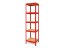 Regál 1800x400x400 mm lakovaný 5-policový, nosnost 875 kg - červený - 5ks