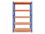 Polcrendszer 1800x900x400 mm festett 5 polcos, teherbírás 1000 kg - kék-narancs