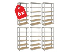 Regál 2200x1000x400 mm pozinkovaný 6-policový, nosnosť 1050 kg - 6ks