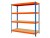 Regál 1800x1800x500 mm profesionální 4-policový, nosnost 1200 kg - modro-oranžový