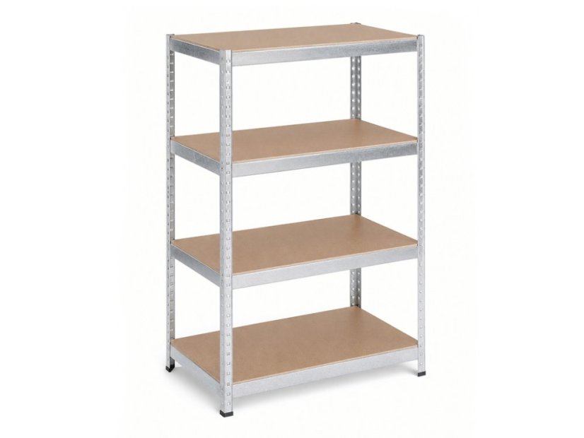 Regál 1500x700x300 mm zinkovaný 4-policový, nosnost 700 kg - 10ks