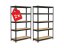 Regál 1800x900x300 mm lakovaný 5-policový, nosnost 875 kg - černý - 2ks