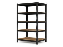Regál 2160x1200x500 mm profesionální 5-policový, nosnost 1500 kg - černý