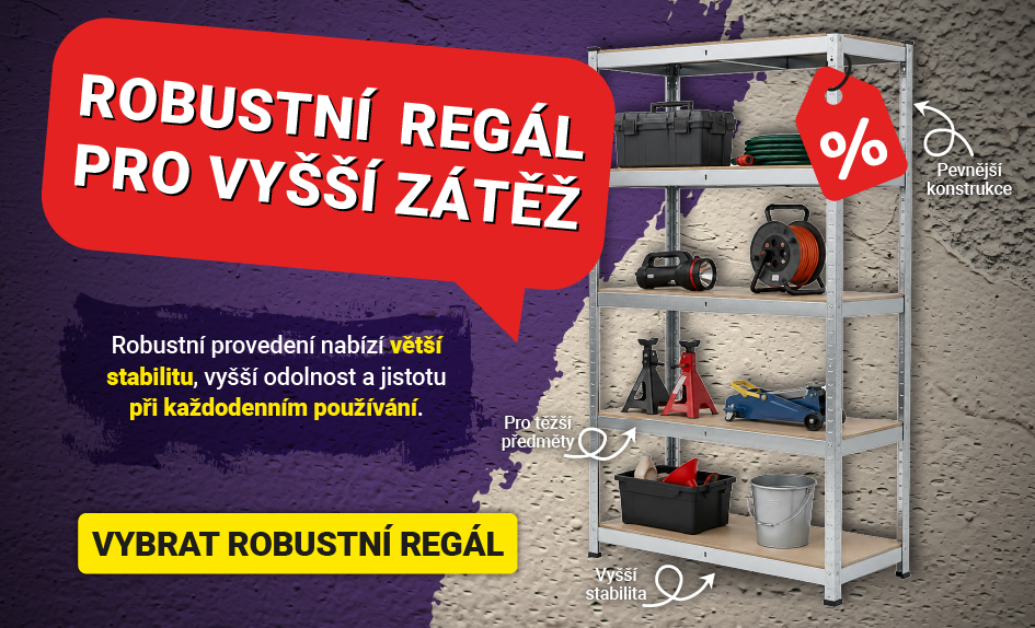 Robustní regál pro vyšší zátěž