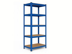 Regál 1800x900x400 mm lakovaný 5-policový, nosnost 875 kg - modrý - 5ks