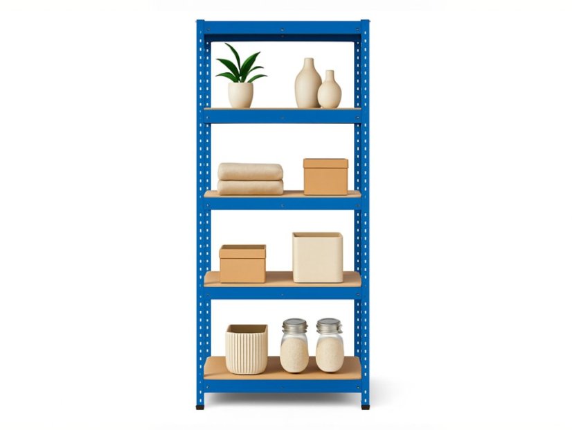Regál 1800x900x400 mm lakovaný 5-policový, nosnost 875 kg - modrý