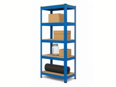 Regál 1800x900x400 mm lakovaný 5-policový, nosnost 875 kg - modrý