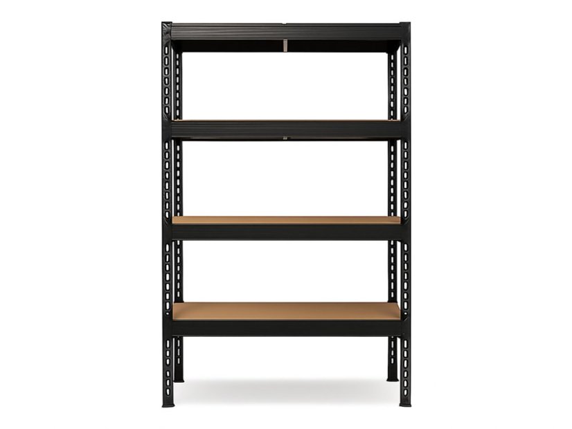 Regál 1800x1400x400 mm profesionální 4-policový, nosnost 1600 kg - černý
