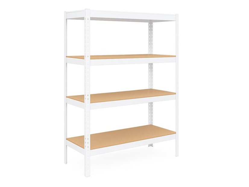Regál 1600x800x400 mm lakovaný 4-policový, nosnost 700 kg - bílý