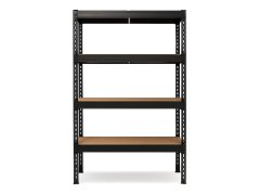 Regál 1800x1600x500 mm profesionální 4-policový, nosnost 1600 kg - černý - 10ks