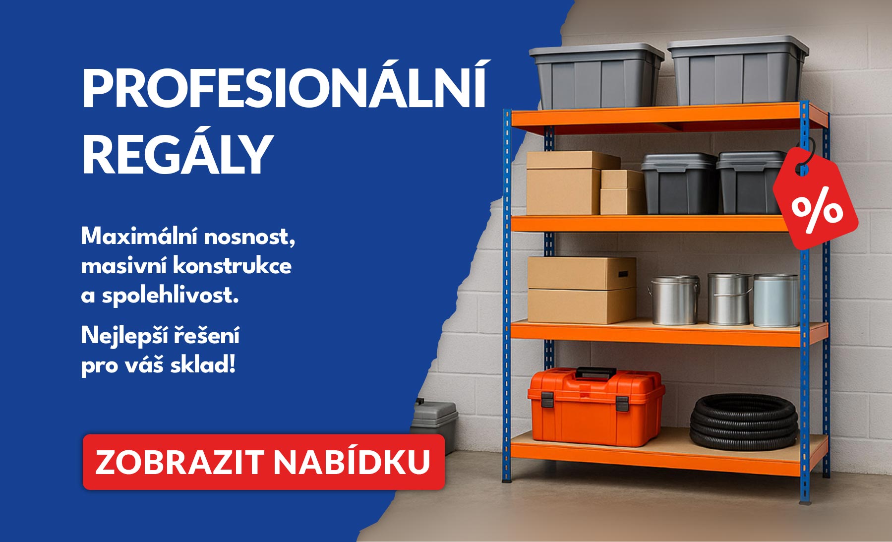 Průmyslové regály s nosností až 2000 kg pro sklady a provozy