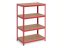 Regál 1500x700x300 mm lakovaný 4-policový, nosnost 700 kg - červený - 5ks