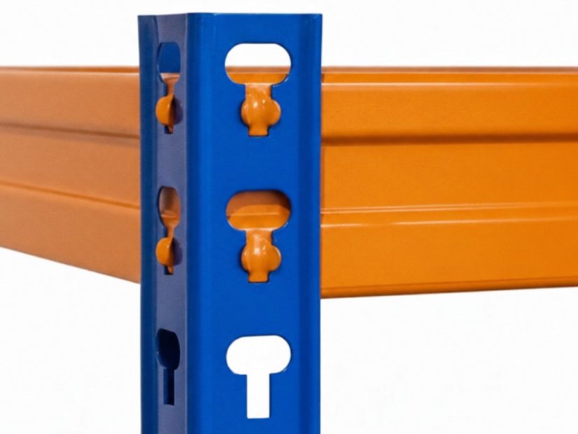 Polcrendszer 1800x900x400 mm festett 5 polcos, teherbírás 1000 kg - kék-narancs