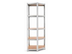 Regál 1800x900x400 mm rohový zinkovaný 5-policový, nosnost 875 kg - 5ks