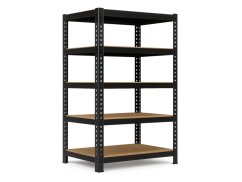 Regál 2160x1200x500 mm profesionální 5-policový, nosnost 2000 kg - černý - 3ks
