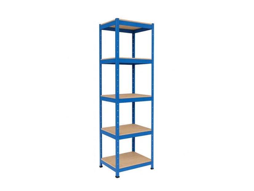 Regál 1800x400x400 mm lakovaný 5-policový, nosnost 875 kg - modrý - 5ks