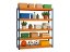 Regál 2500x1600x500 mm profesionální 5-policový, nosnost 2000 kg - modro-oranžový
