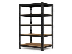 Regál 2160x1800x500 mm profesionální 5-policový, nosnost 1500 kg - černý