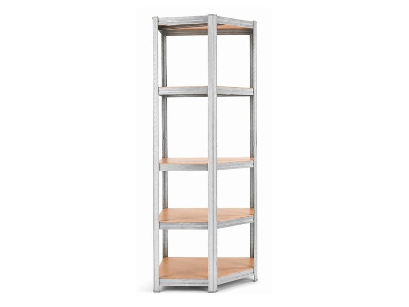 Regál 1800x900x400 mm rohový zinkovaný 5-policový, nosnost 875 kg