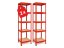 Regál 1800x400x400 mm lakovaný 5-policový, nosnost 875 kg - červený - 2ks
