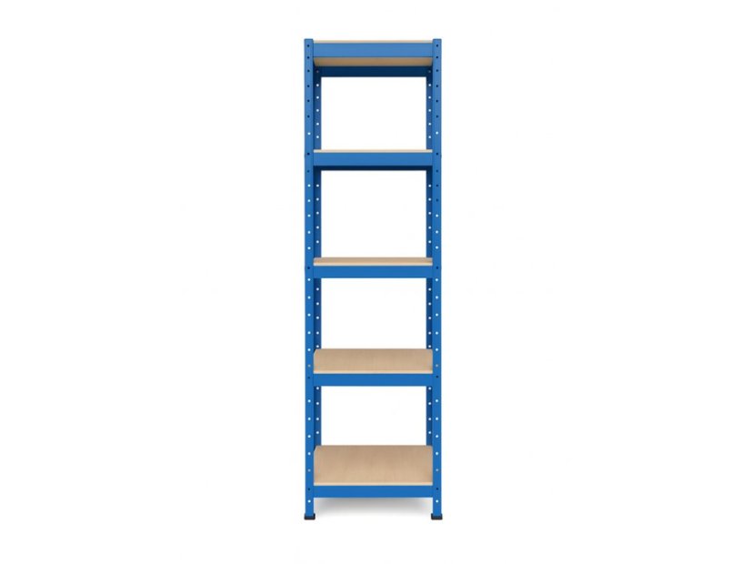 Regál 1800x400x400 mm lakovaný 5-policový, nosnost 875 kg - modrý - 5ks