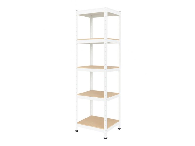 Regál 1800x400x400 mm lakovaný 5-policový, nosnosť 875 kg - biely