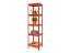 Regál 1800x400x400 mm lakovaný 5-policový, nosnost 875 kg - červený - 5ks
